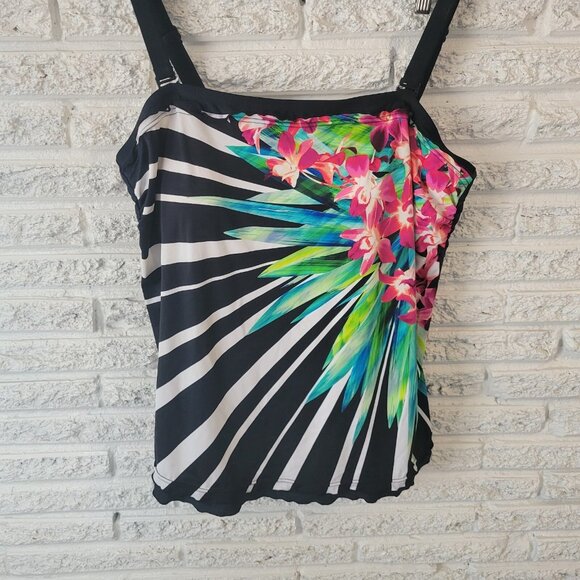 Maxine Hollywood Womens Swim Top 22W Plus Black Built in Bra FLO190XE - Picture 4 of 8